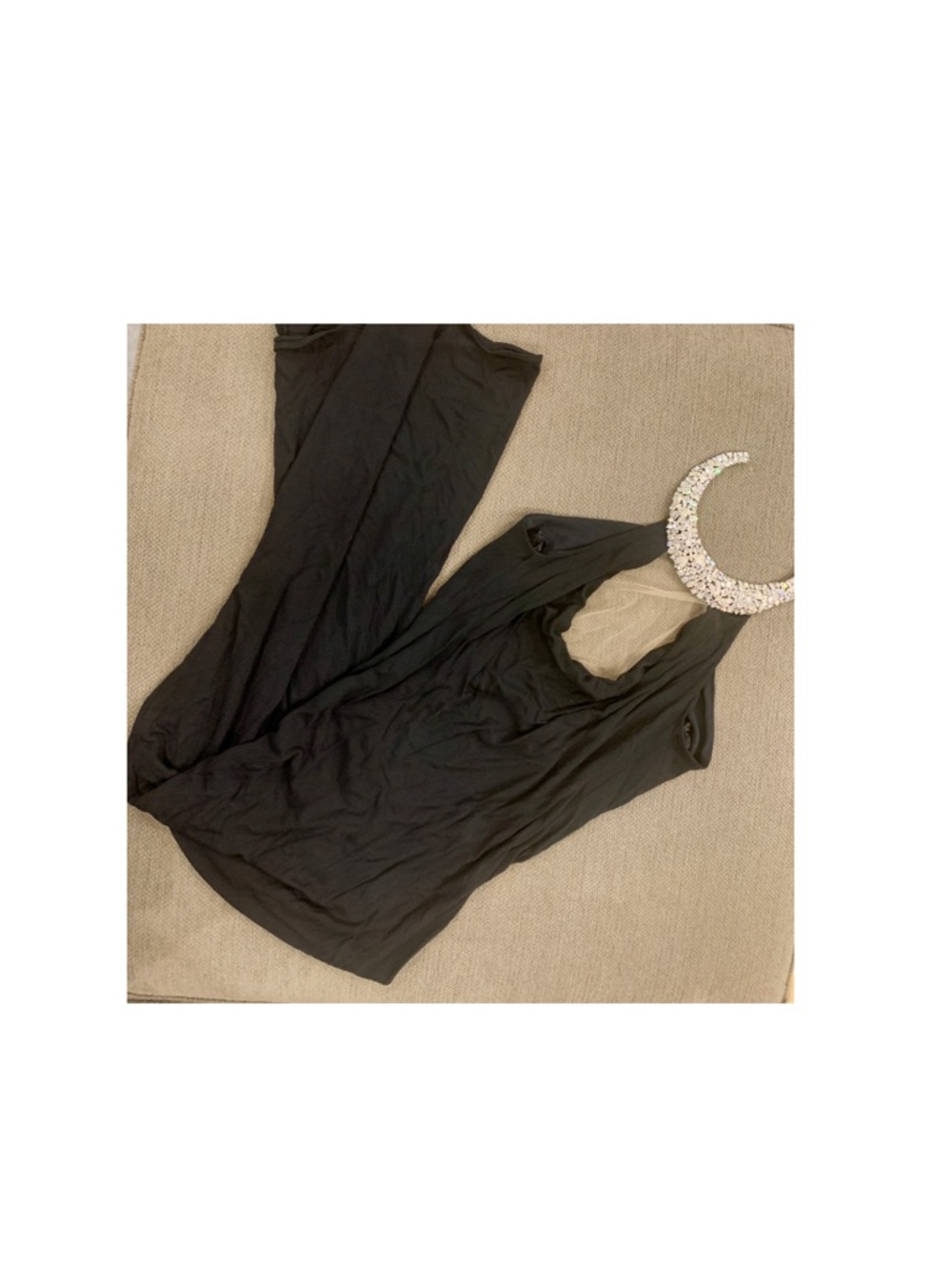 VINTAGE Fitted JIKI COUTURE GOWN With Extraordinary Swarovski Chrystal Neckpiece